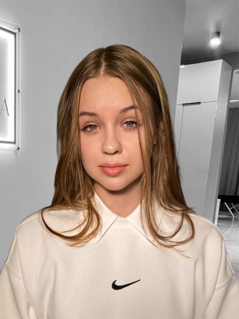 Full face lash and brow lamination result with natural eye definition