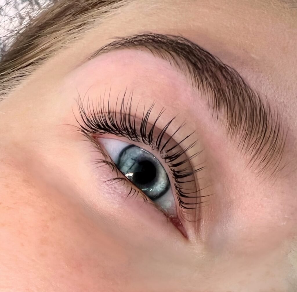 Converted HEIC photo showing detailed lash and brow lamination result